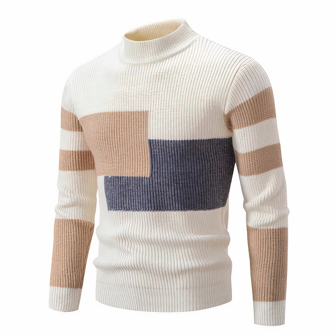 EB | Stilvoll Patchwork Strickpullover für Männer