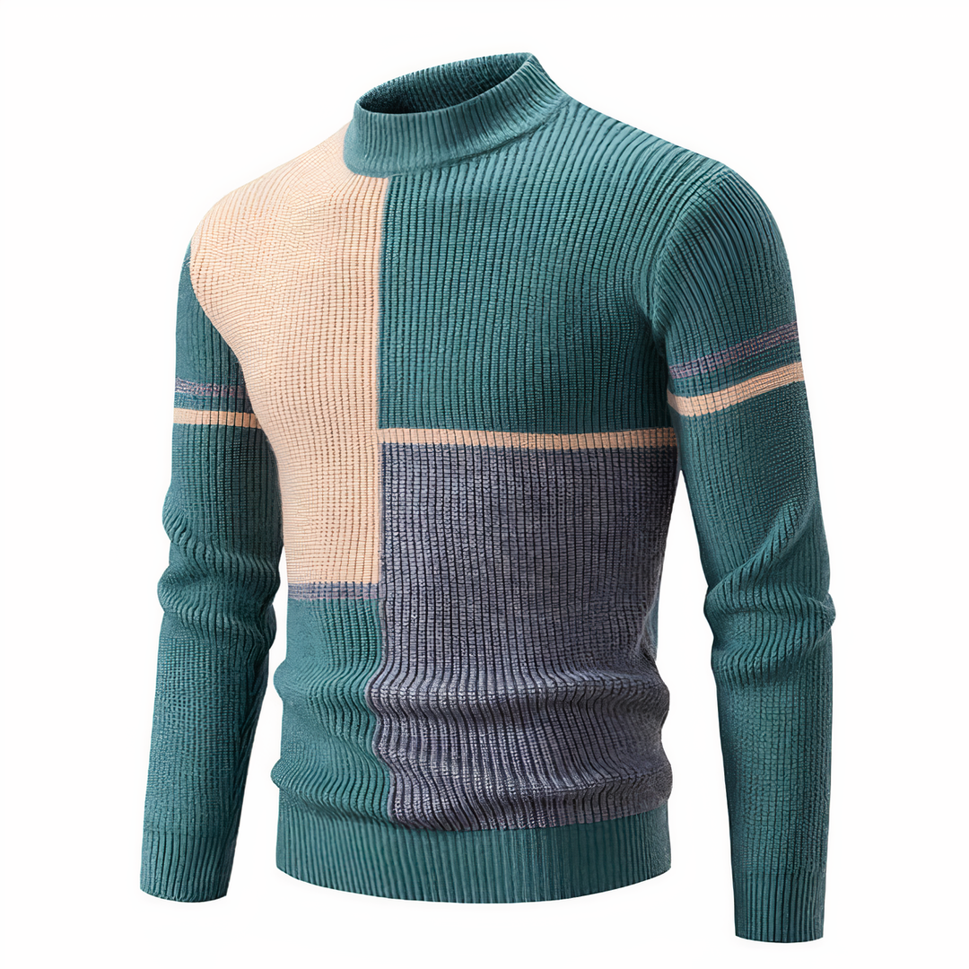 EB | Stilvoll Patchwork Strickpullover für Männer