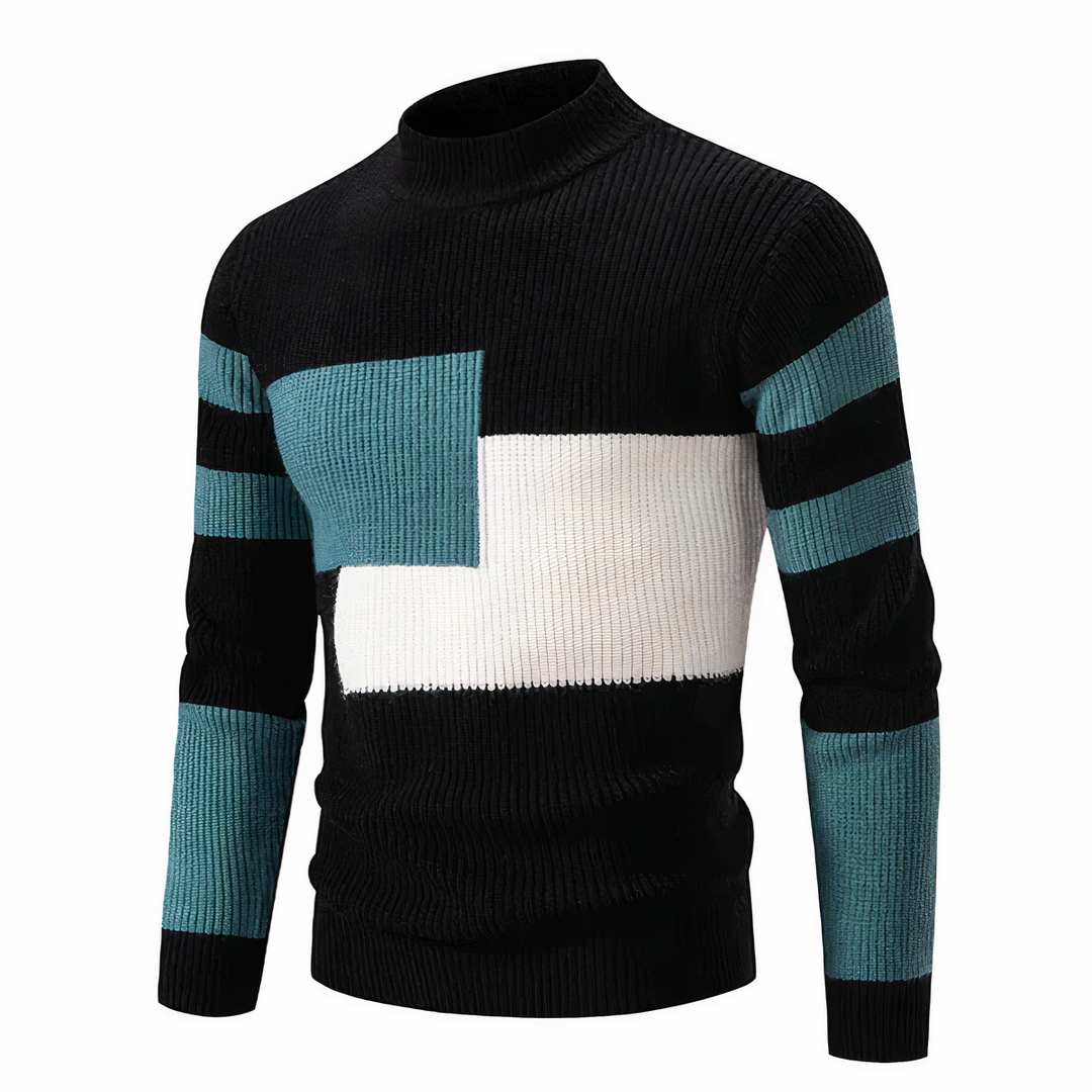 EB | Stilvoll Patchwork Strickpullover für Männer