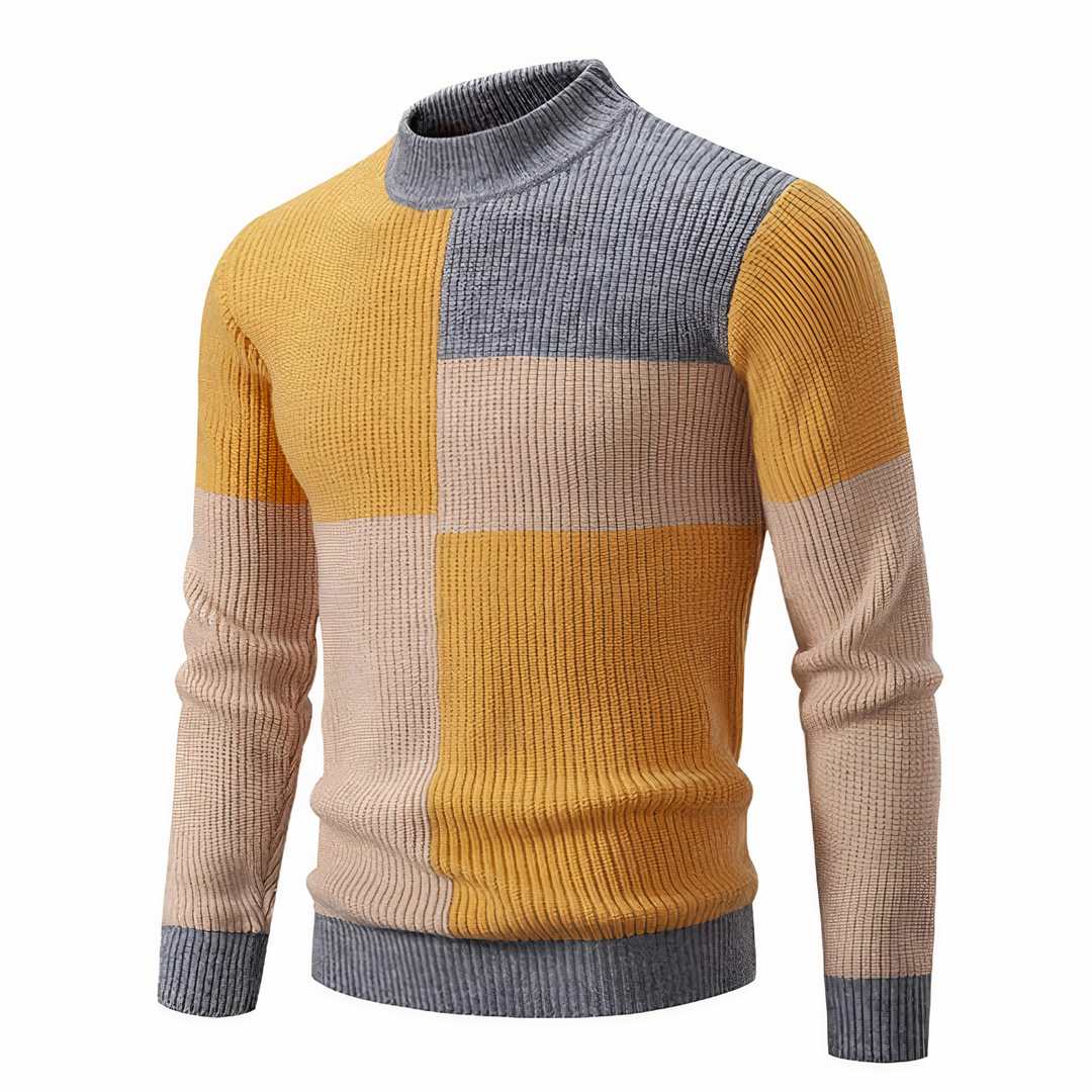 EB | Stilvoll Patchwork Strickpullover für Männer
