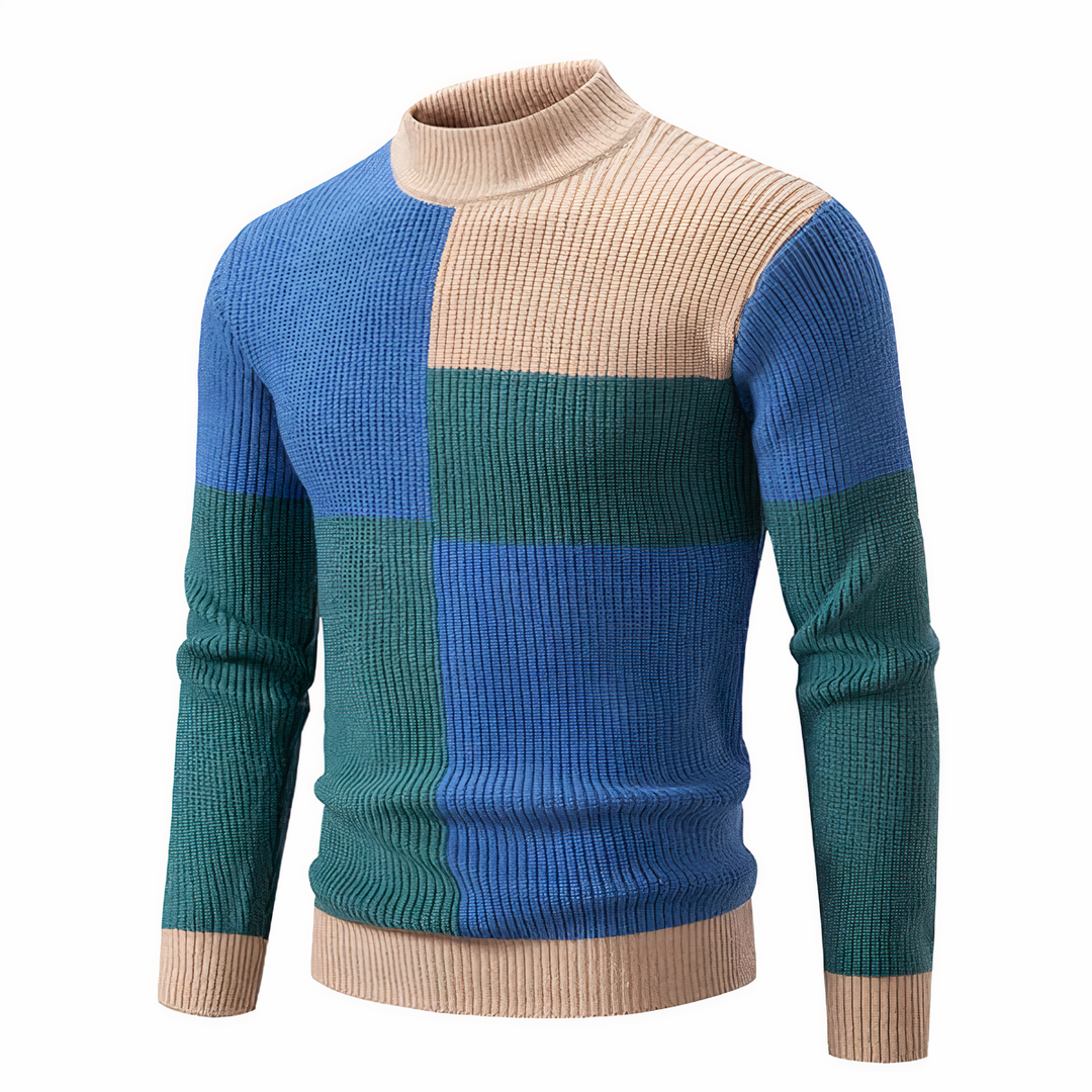 EB | Stilvoll Patchwork Strickpullover für Männer