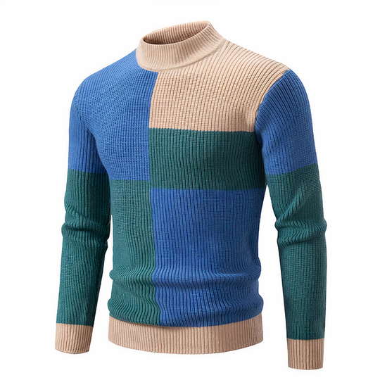 EB | Stilvoll Patchwork Strickpullover für Männer