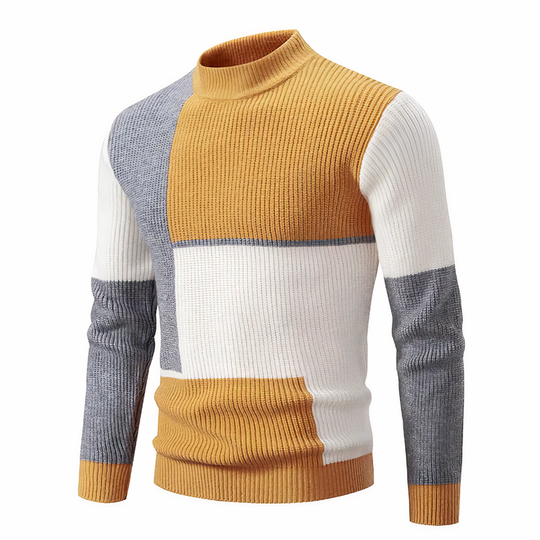 EB | Stilvoll Patchwork Strickpullover für Männer