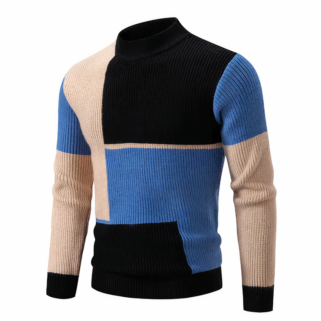 EB | Stilvoll Patchwork Strickpullover für Männer