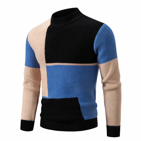 EB | Stilvoll Patchwork Strickpullover für Männer