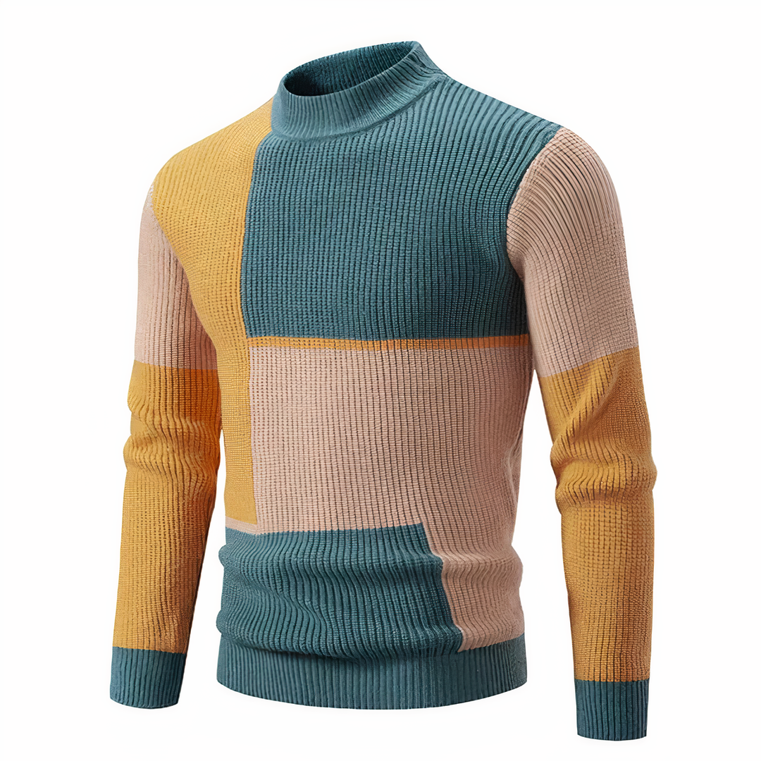 EB | Stilvoll Patchwork Strickpullover für Männer