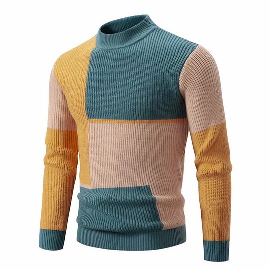 EB | Stilvoll Patchwork Strickpullover für Männer
