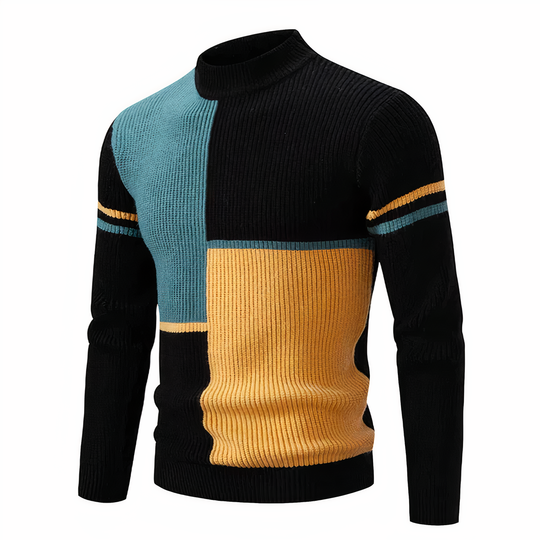EB | Stilvoll Patchwork Strickpullover für Männer