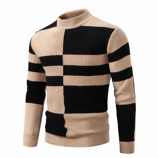 EB | Stilvoll Patchwork Strickpullover für Männer