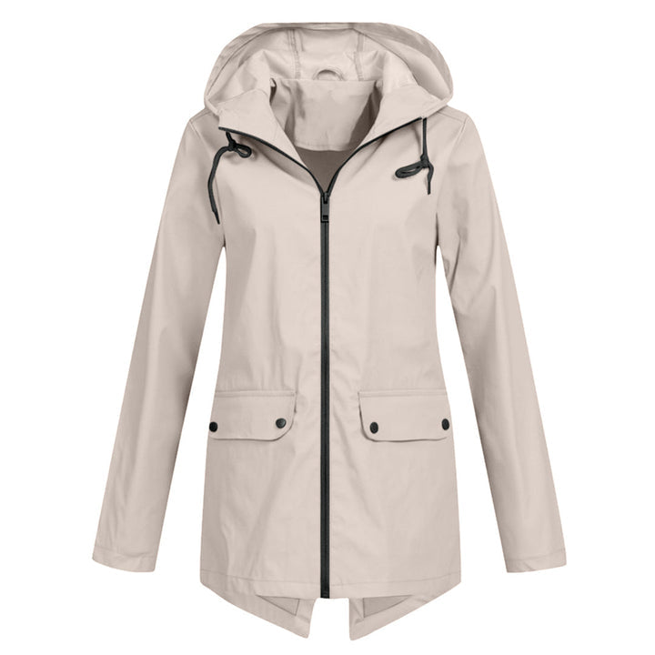EB | Eleganter Langer Regenmantel mit Kapuze für Damen