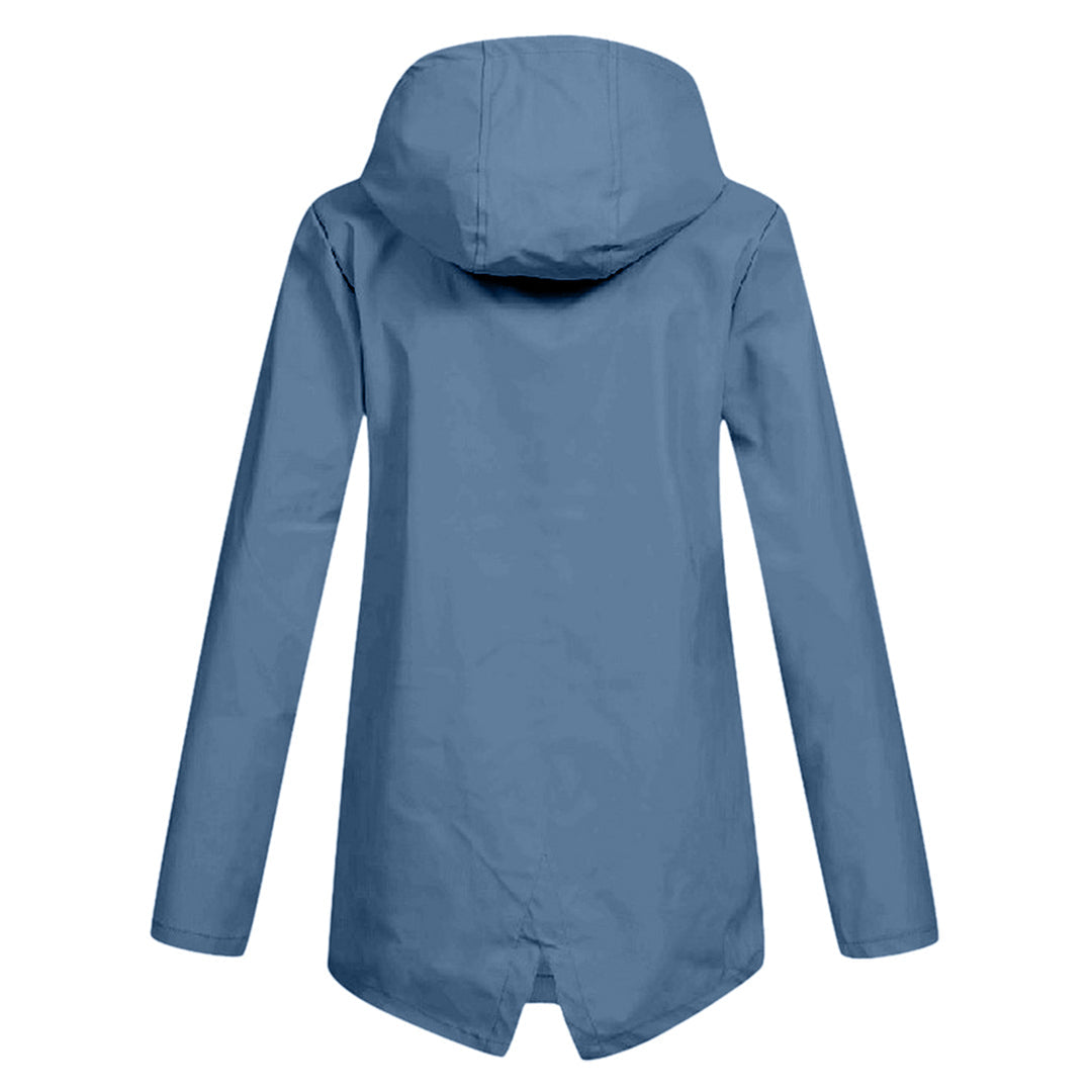 EB | Eleganter Langer Regenmantel mit Kapuze für Damen