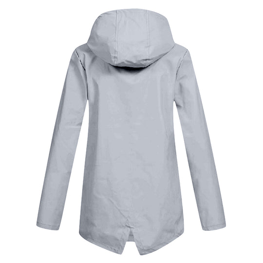 EB | Eleganter Langer Regenmantel mit Kapuze für Damen
