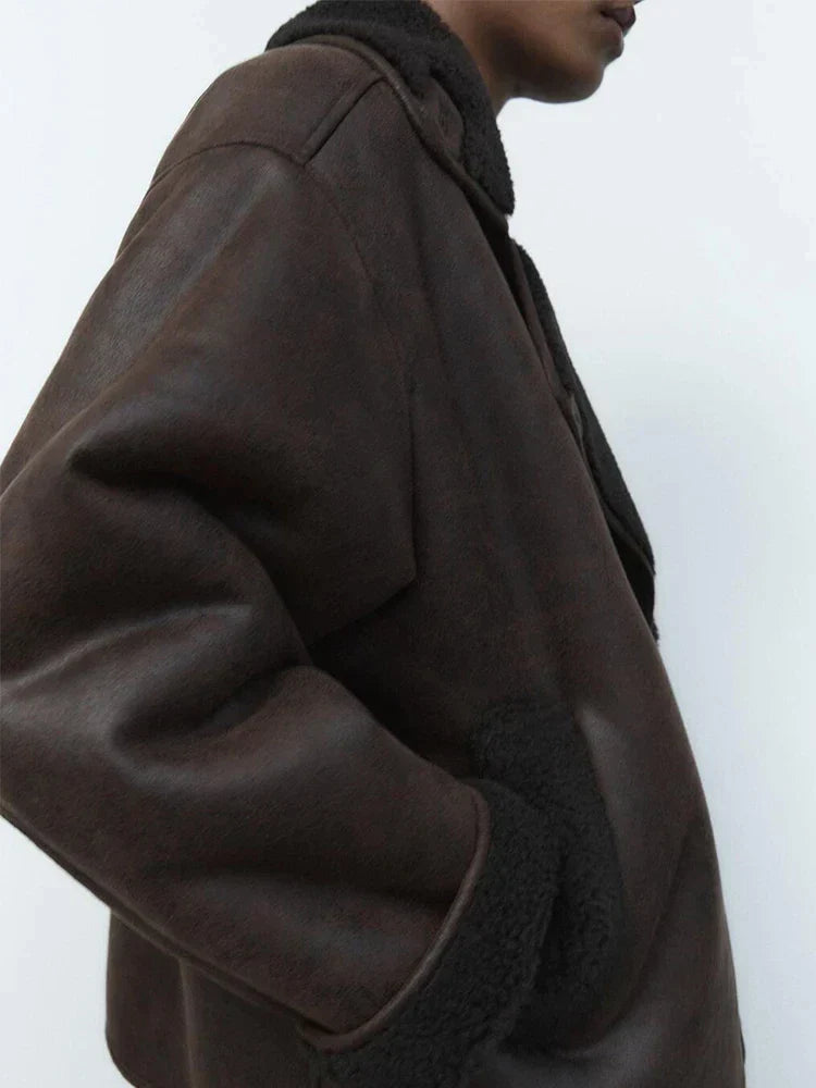 EB | Vintage Kunstlederjacke für Frauen