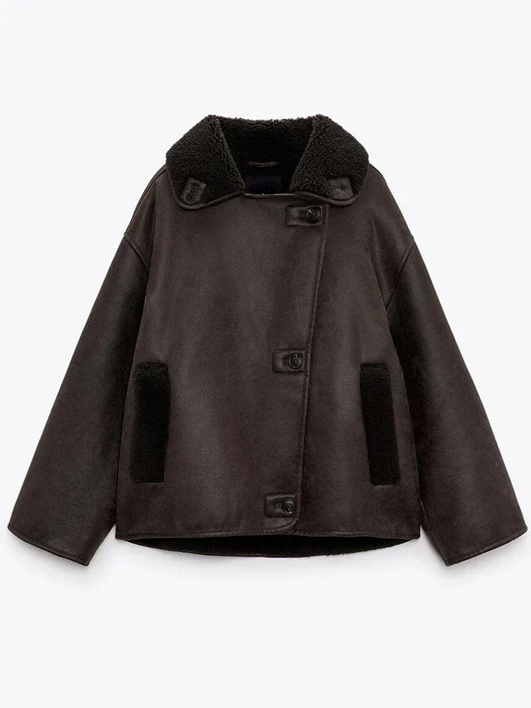 EB | Vintage Kunstlederjacke für Frauen