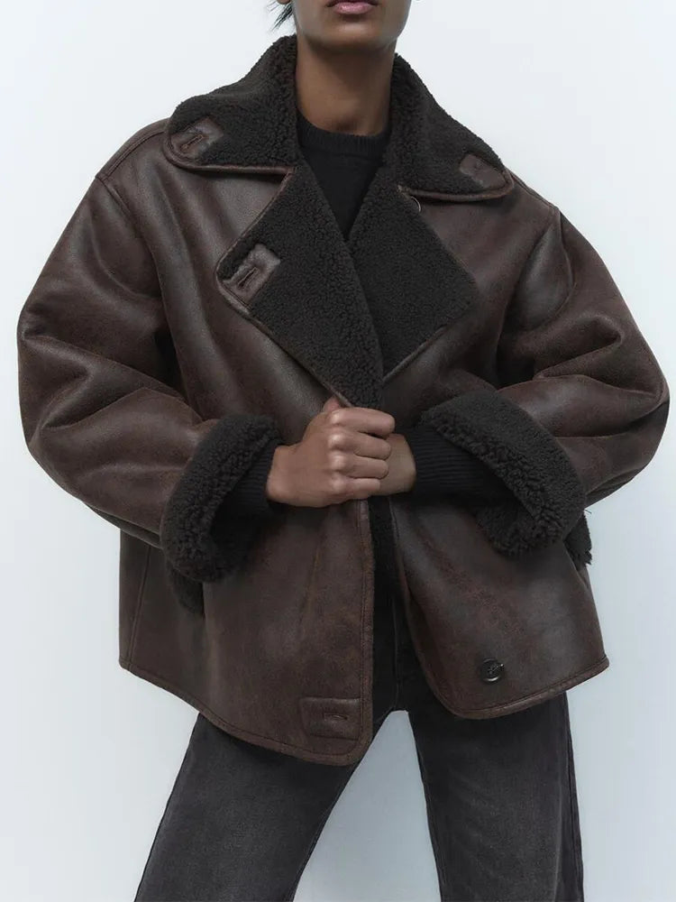 EB | Vintage Kunstlederjacke für Frauen