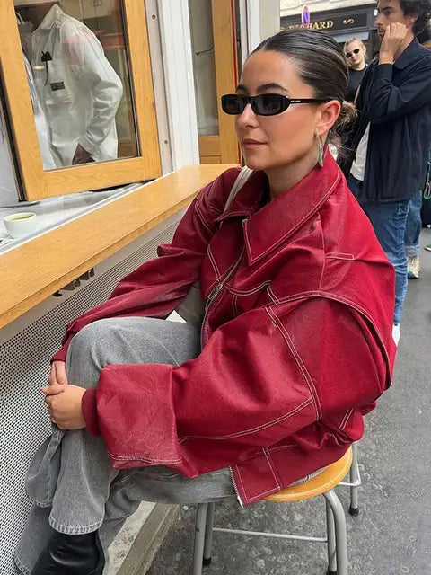 EB | Rote Vintage jacke für Damen
