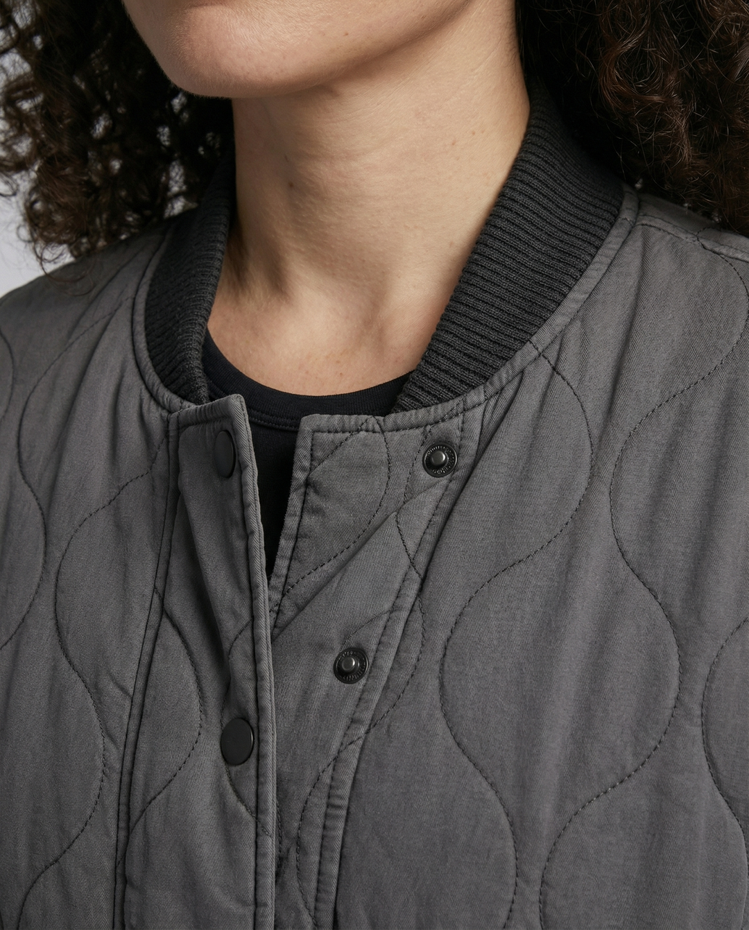 EB | Damen Oversized Graue Bomberjacke