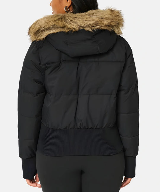 Damen Gesteppt Winterjacke mit Warm & Abnehmbarer Kapuze | EB