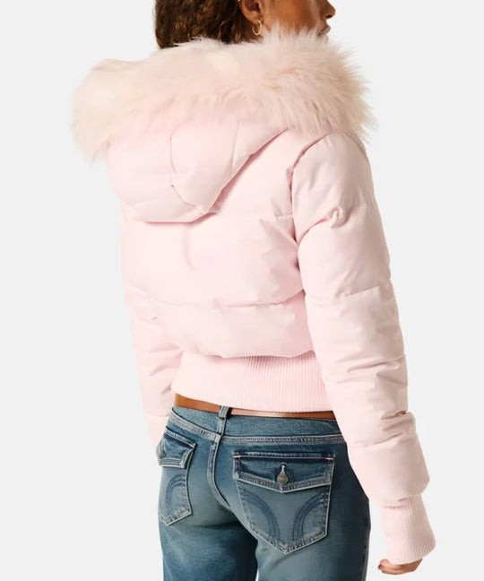 Damen Gesteppt Winterjacke mit Warm & Abnehmbarer Kapuze | EB