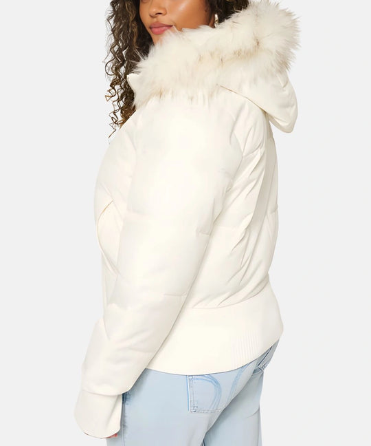 Damen Gesteppt Winterjacke mit Warm & Abnehmbarer Kapuze | EB