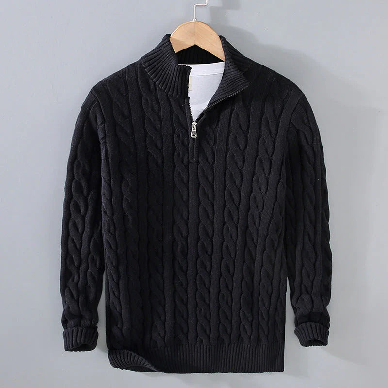 EB | Strickpullover mit Half-zip Baumwolle Klassisch, Warm