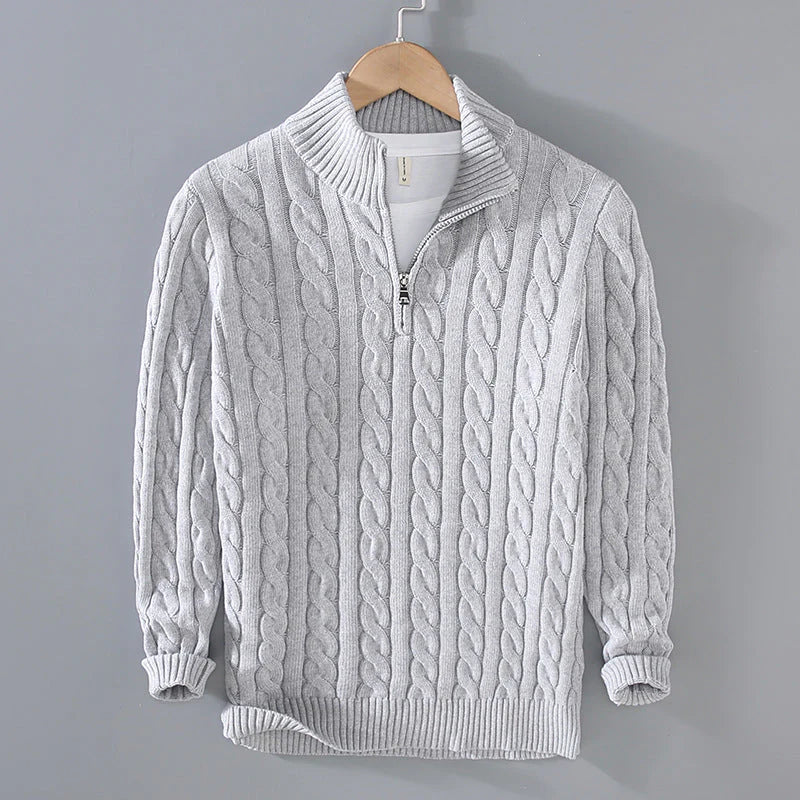 EB | Strickpullover mit Half-zip Baumwolle Klassisch, Warm