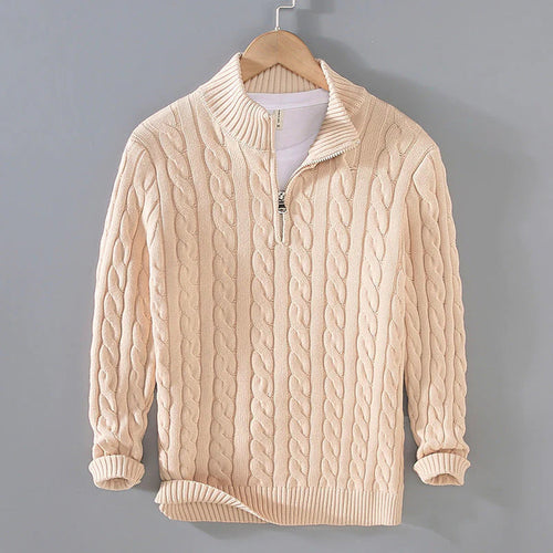 EB | Strickpullover mit Half-zip Baumwolle Klassisch, Warm