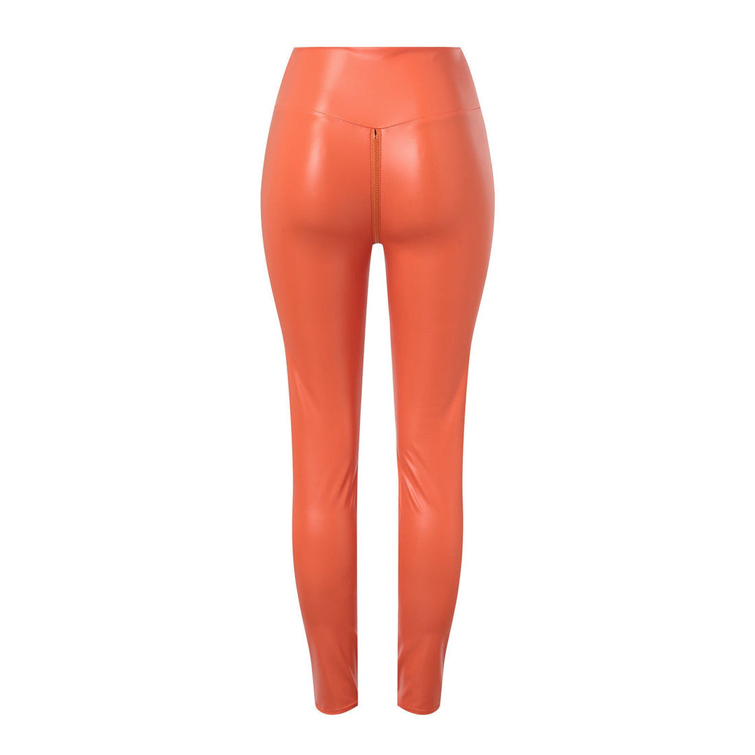 EB | Bequeme und Figurformende Lederleggings mit Reißverschluss für Damen