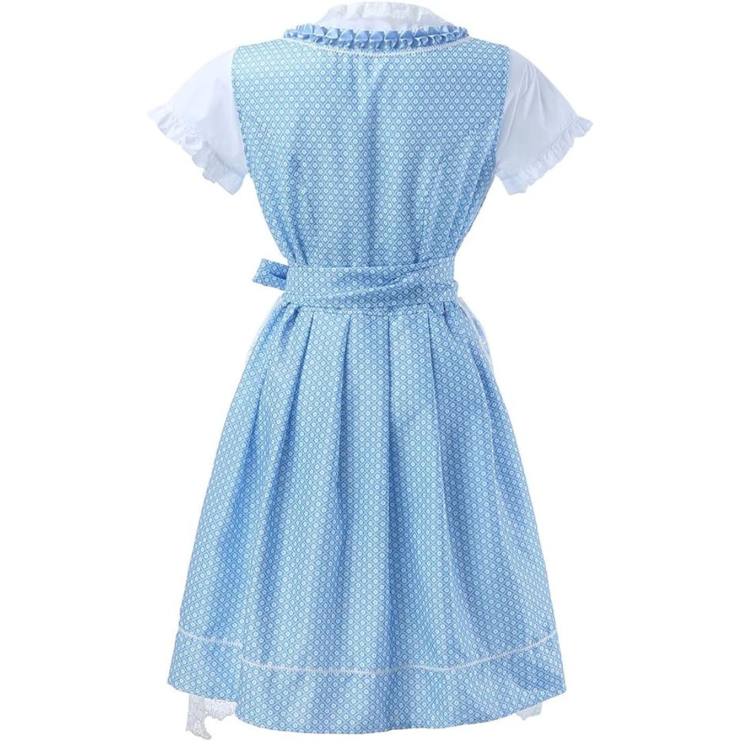 Vintage-inspiriertes Spitzendirndl mit bestickten Details und Bandverschluss