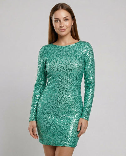 Rückenfreies Glitzer Winterkleid | EB