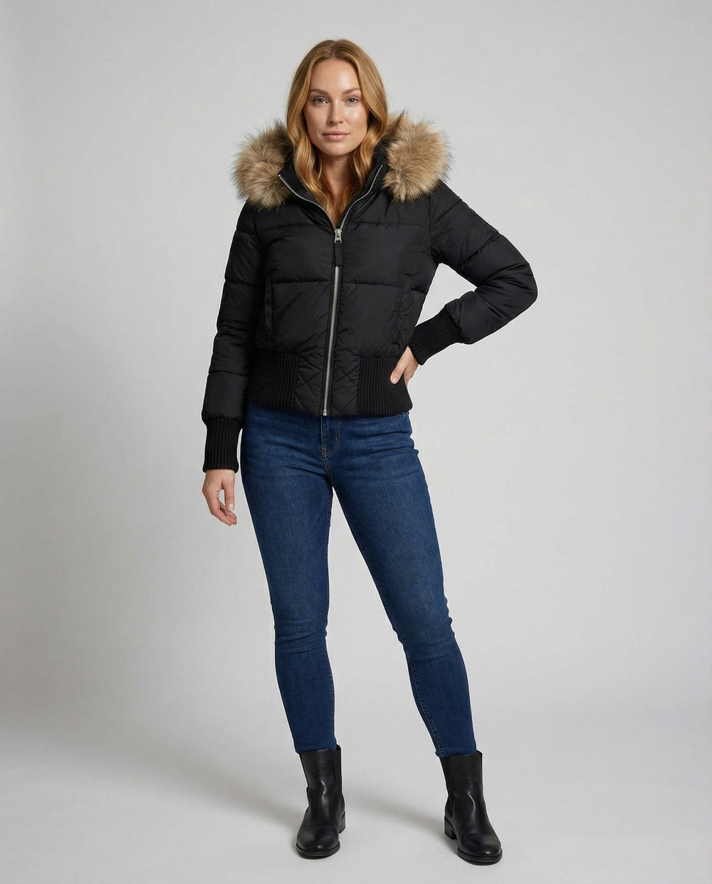 Cropped Gefütterte Winterjacke | EB