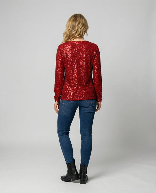 Glitzer Pailletten Top Damen | EB