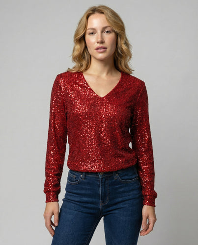 Glitzer Pailletten Top Damen | EB
