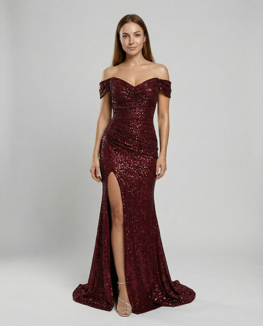 Elegantes Off Shoulder Abendkleid Damen | EB