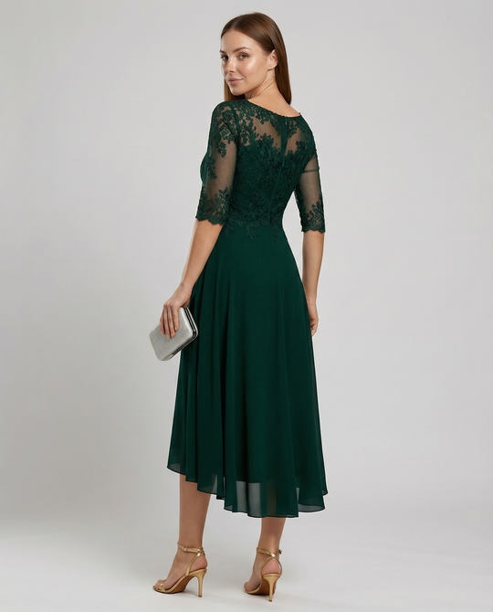 Festliches Maxikleid mit Spitzenbesatz für Damen | EB
