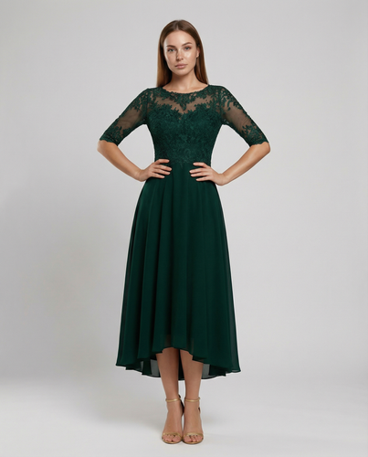 Festliches Maxikleid mit Spitzenbesatz für Damen | EB