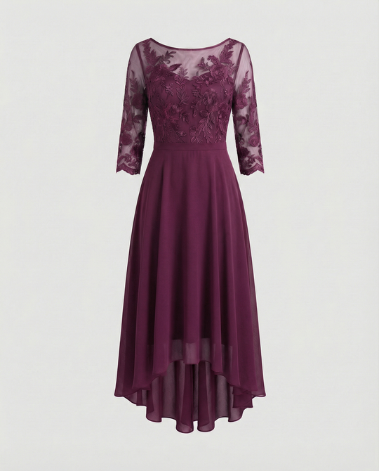 Festliches Maxikleid mit Spitzenbesatz für Damen | EB