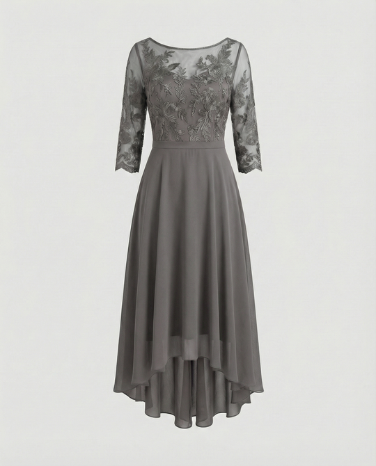 Festliches Maxikleid mit Spitzenbesatz für Damen | EB