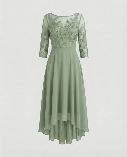 Festliches Maxikleid mit Spitzenbesatz für Damen | EB