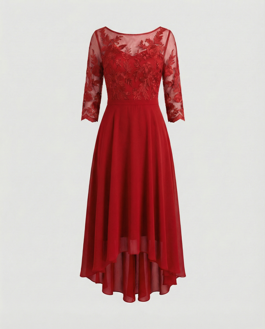 Festliches Maxikleid mit Spitzenbesatz für Damen | EB