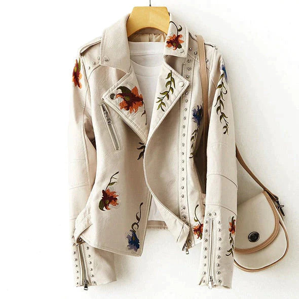EB | Lederjacke Geblümte