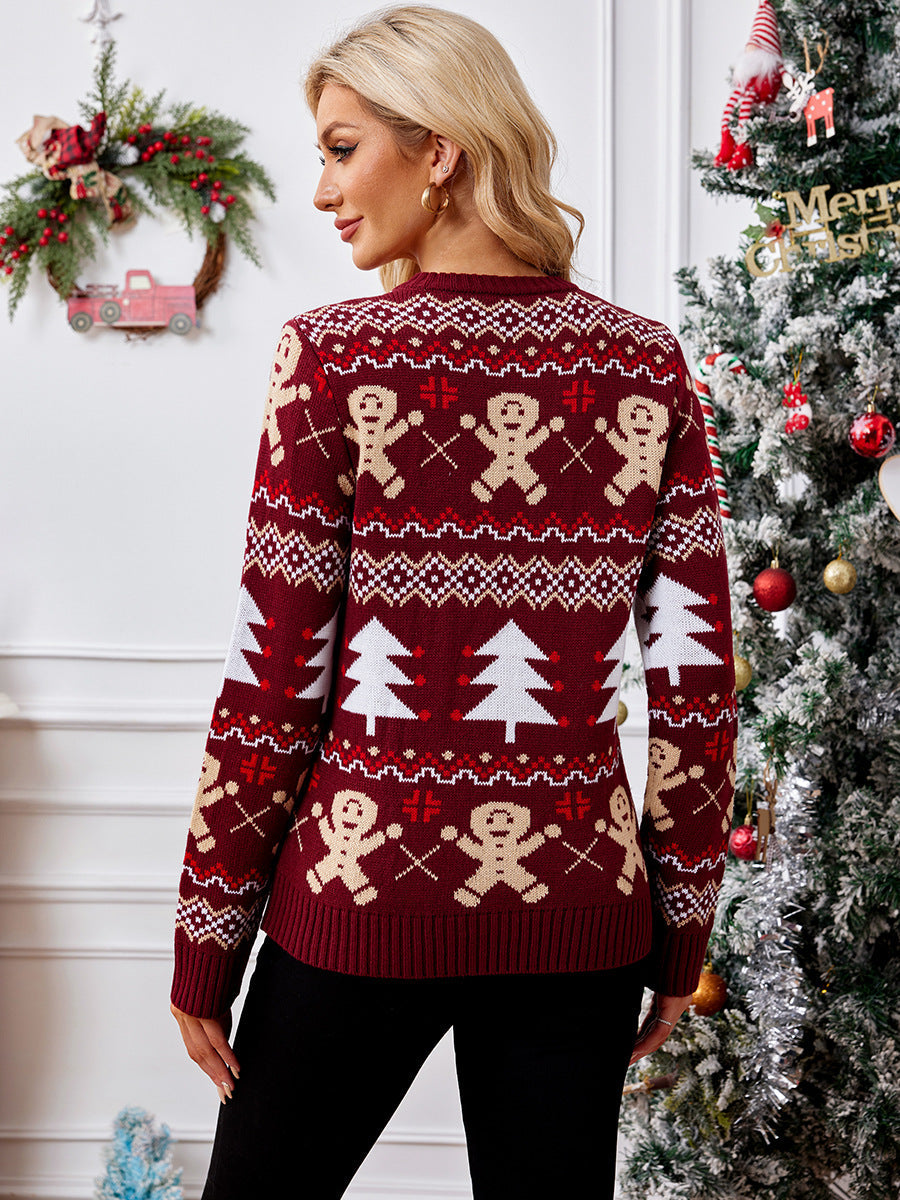 EB | Weihnachtliches Strick-Cardigan Damen gestrickt mit Weihnachtsdesign