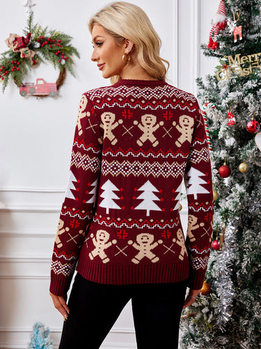 EB | Weihnachtliches Strick-Cardigan Damen gestrickt mit Weihnachtsdesign