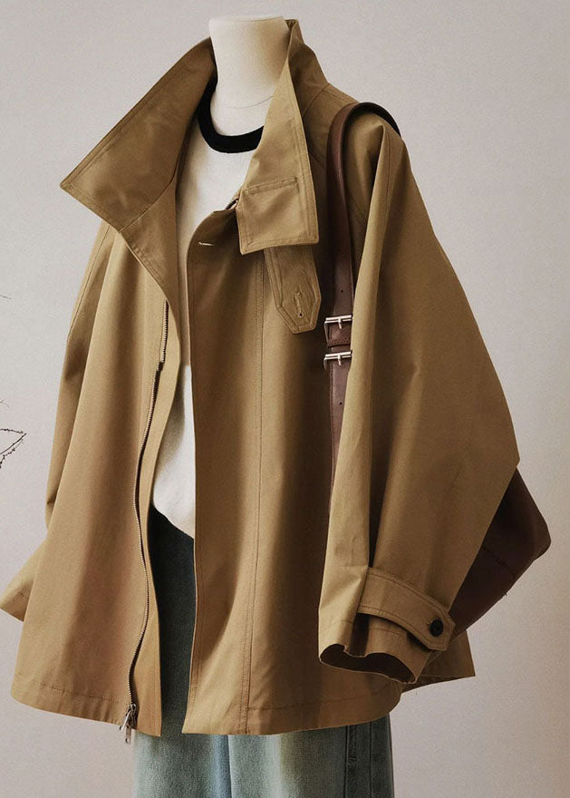 EB | Damen Trenchcoat mit Reißverschluss und langen Ärmeln