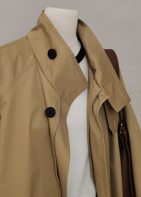EB | Damen Trenchcoat mit Reißverschluss und langen Ärmeln