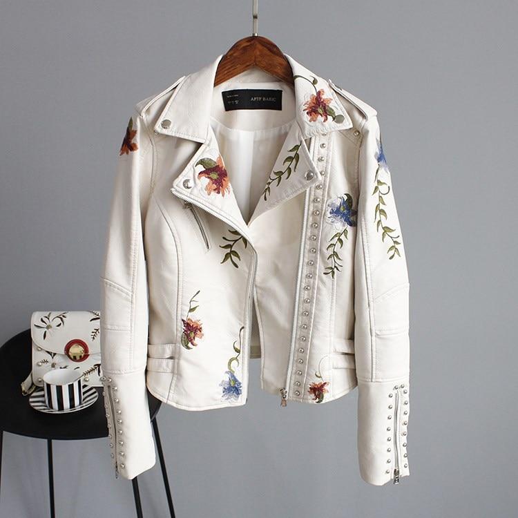 EB | Lederjacke mit Stickerei