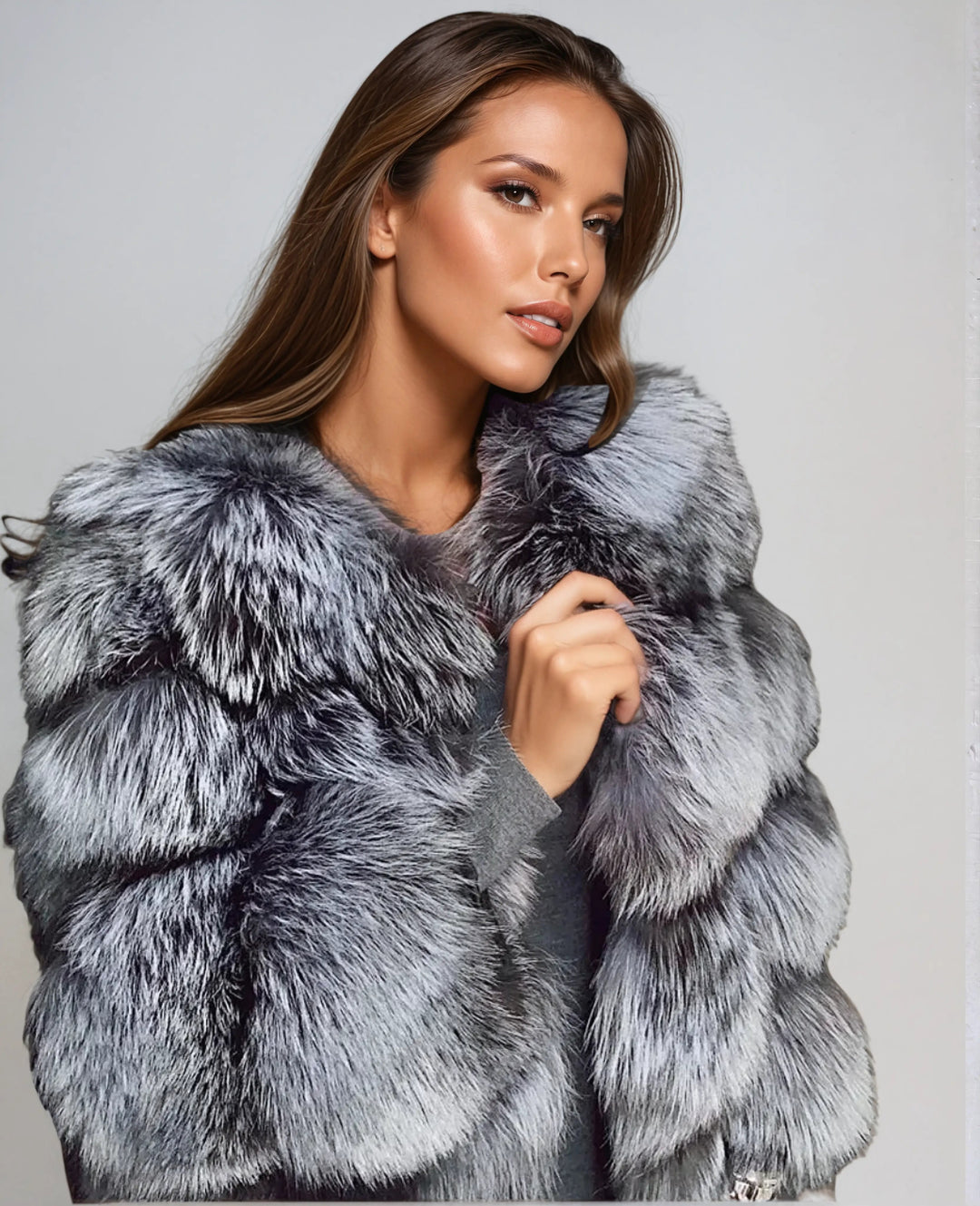 EB | Stilvoller Kunstfell Jacke
