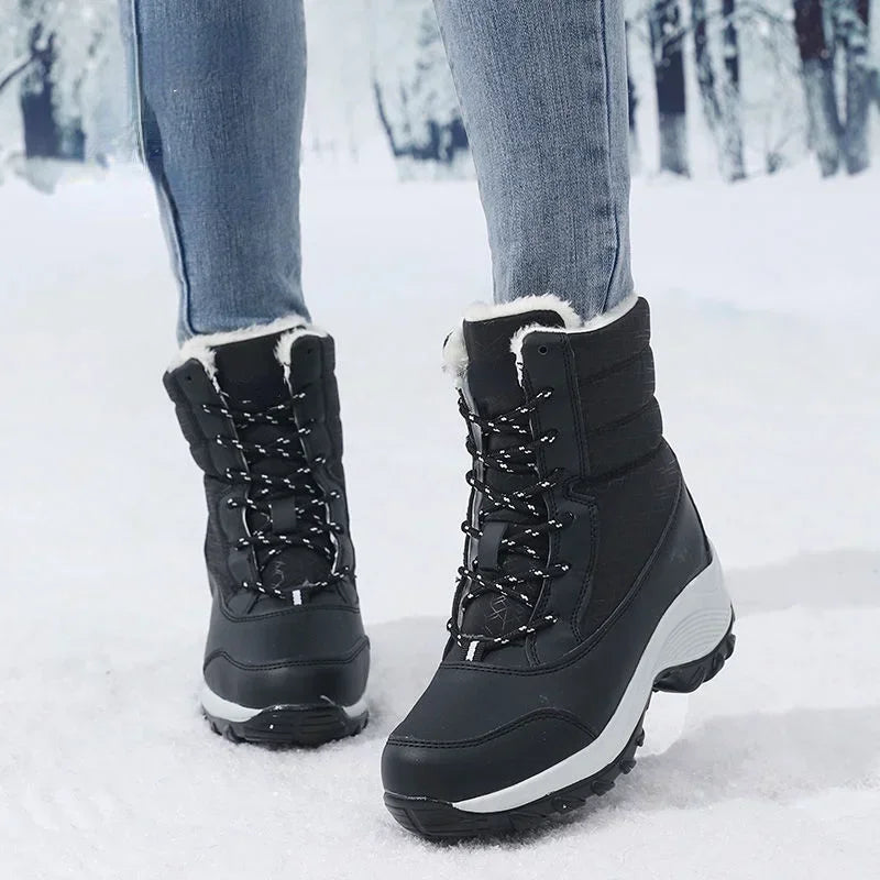 EB | Fellgefütterte Plattform-Schneestiefel für Damen – Gemütliches & Stilvolles Winterfußwerk