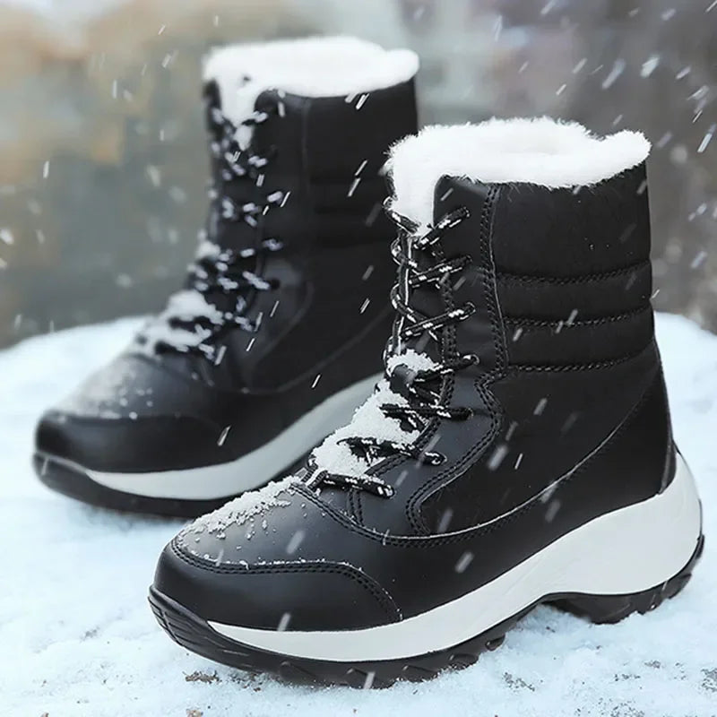 EB | Fellgefütterte Plattform-Schneestiefel für Damen – Gemütliches & Stilvolles Winterfußwerk