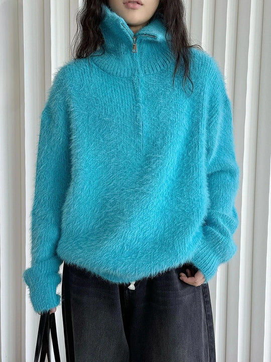 EB | Flauschiger Pullover mit Reißverschluss